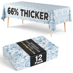 Trendables Premium Botanical Plastic Table Cover 54 In. x 108 In. | 12 Pack