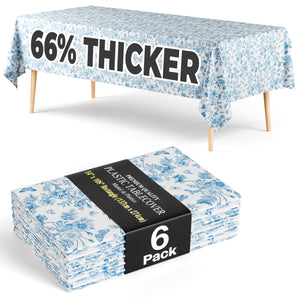 Trendables Premium Botanical Plastic Table Cover 54 In. x 108 In. | 6 Pack