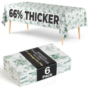 Trendables Premium Verdure Plastic Table Cover 54 In. x 108 In. | 6 Pack