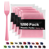 Heavy Duty Pink Plastic Forks | 1200 Count
