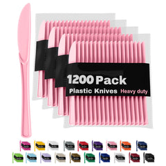 Heavy Duty Pink Plastic Knives | 1200 Count