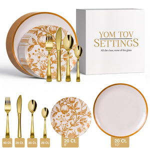 140 Piece Pomegranate Combo Set | Serves 20 Guests