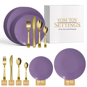 420 Piece Purple Rose Combo Set | Serves 60 Guests