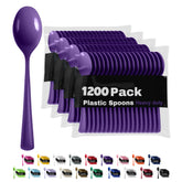 Heavy Duty Purple Plastic Spoons | 1200 Count