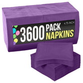 Purple Beverage Napkins | 3600 Pack