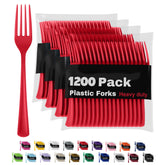Heavy Duty Red Plastic Forks | 1200 Count