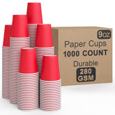 9 Oz. Red Paper Cups | 1000 Count