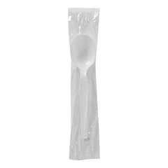 Dixie® Medium-weight Polypropylene White Plastic Soup Spoons, Individually Wrapped | 1000 Count