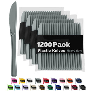 Heavy Duty Silver Plastic Knives | 1200 Count