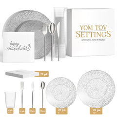 Service for 20 | Silver Sparkle Hanukkah Combo Set