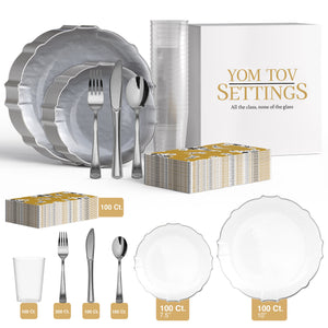 Service for 100 | Silver & BW Combo Set