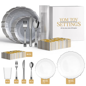Service for 40 | Silver & BW Combo Set
