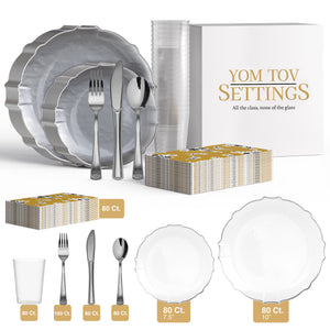Service for 80 | Silver & BW Combo Set