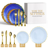 140 Piece Spring Lake/Gold Petal Combo Set | Serves 20 Guests