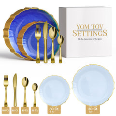560 Piece Spring Lake/Gold Petal Combo Set | Serves 80 Guests