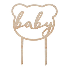 Wooden Baby Shower Cake Topper - Case of 60