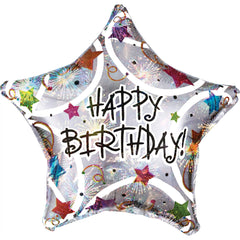 Star-Shaped Happy Birthday Foil Balloon - Case of 100