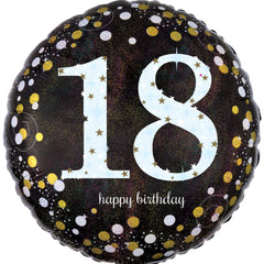 Sparkling 18th Birthday Foil Balloon - Pack of 10