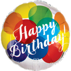 Colorful Birthday Celebration Foil Balloon - 18 Inch - Pack of 10