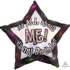 Star-Shaped Foil Balloon - It's All About Me Birthday - Case of 50