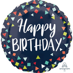 Colorful Celebration Happy Birthday Foil Balloon - 18 Inch - Case of 100
