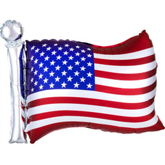 Patriotic Satin-Infused American Flag Foil Balloon - Pack of 5