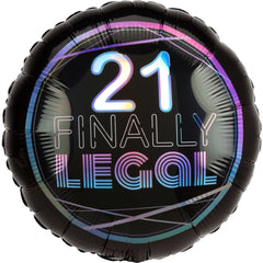 Finally 21 Birthday Foil Balloon - Pack of 10