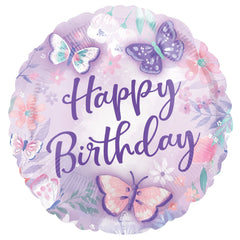 Fluttering Butterflies Happy Birthday Foil Balloon - 18 Inch - Pack of 2