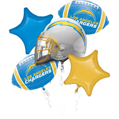 Los Angeles Chargers Metallic Balloon Bouquet, 5-pcs - Pack of 3