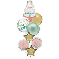 Premium Birthday Cake Balloon Bouquet, 8-pcs - Case of 9