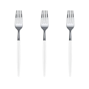 Trendables Forks White/Silver | 40 Count