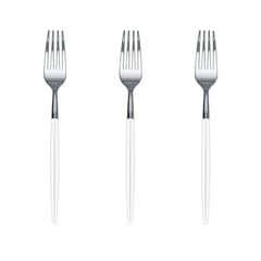 Trendables Forks White/Silver | 40 Count