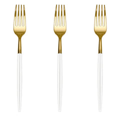Trendables Forks White/Gold | 40 Count