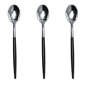 Trendables Spoons Black/Silver | 40 Count