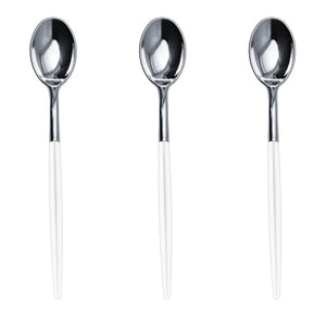 Trendables Spoons White/Silver | 40 Count