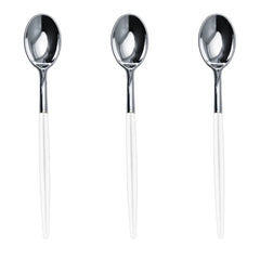 Trendables Spoons White/Silver | 40 Count