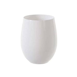 16 Oz. Stemless Plastic Wine Cups 6 Count | White