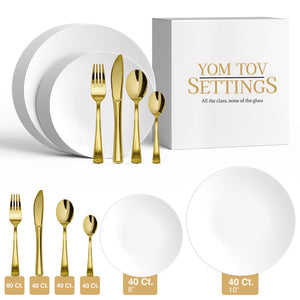 280 Piece White Combo Set | Serves 40 Guests