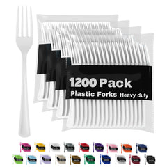 Heavy Duty White Plastic Forks | 1200 Count