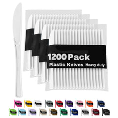 Heavy Duty White Plastic Knives | 1200 Count
