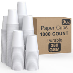 9 Oz. White Paper Cups | 1000 Count