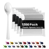 Heavy Duty White Plastic Spoons | 1200 Count