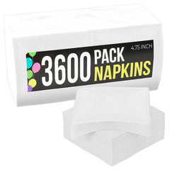White Beverage Napkins | 3600 Pack