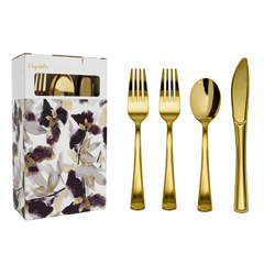 80 Piece Exquisite Gold Cutlery Combo | Case of 24