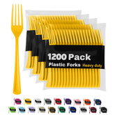 Heavy Duty Yellow Plastic Forks | 1200 Count