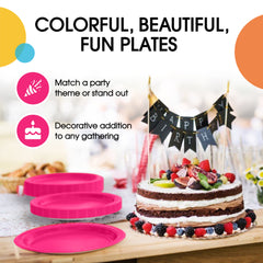 7 In. Cerise Paper Plates | 1000 Count
