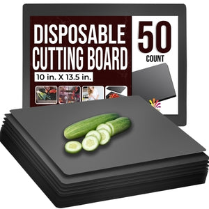 10 In. x 13.5 In. Black Disposable Cutting Boards | 50 Count