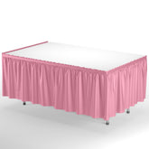 Pink Plastic Table Skirt | 6 Pack
