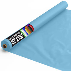 40 In. X 300 Ft. Premium Sky Blue Plastic Table Roll | 4 Pack