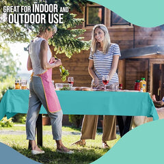 40 In. x 100 Ft. Premium Aqua Plastic Table Roll | 6 Pack